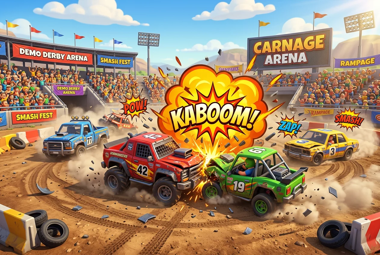 Demolition Cartoon Car Crash Derby