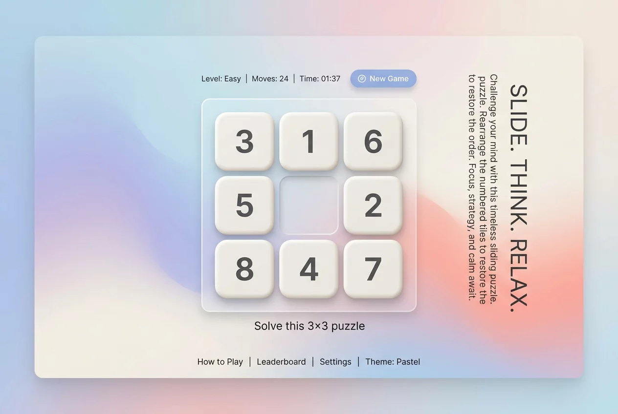 Numbers Sliding Puzzle Logic